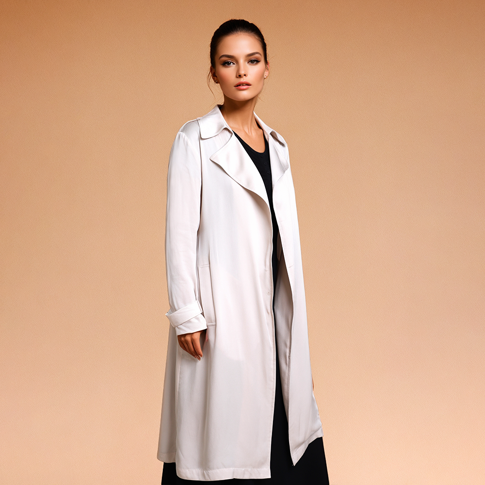 Bellamian Brand Luxurious Heavy Silk Trench Coat: Timeless Old Money Style